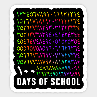 100 Day of School Teacher Kids 100 Days Math Arabic Numbers Sticker